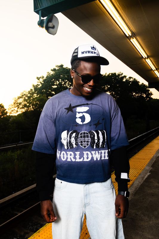 Navy “WORLDWIDE TEE”